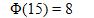 phi(15)=8