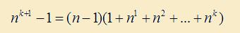 sum of powers formula step 1