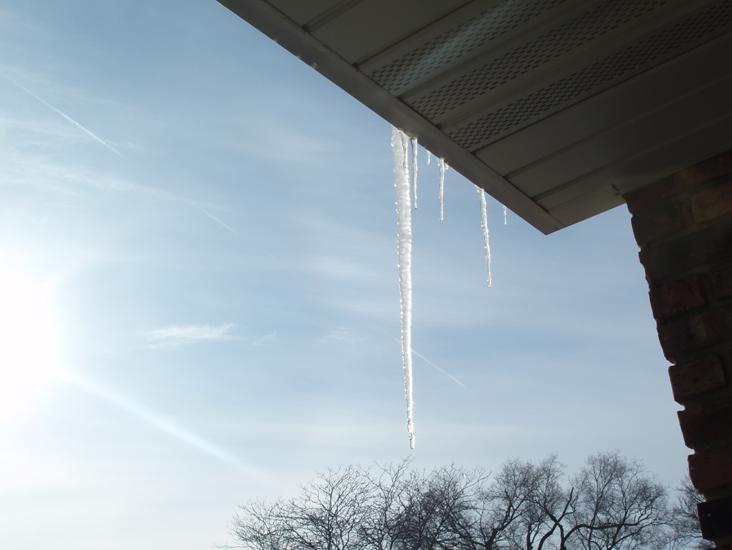 Icicle on roof